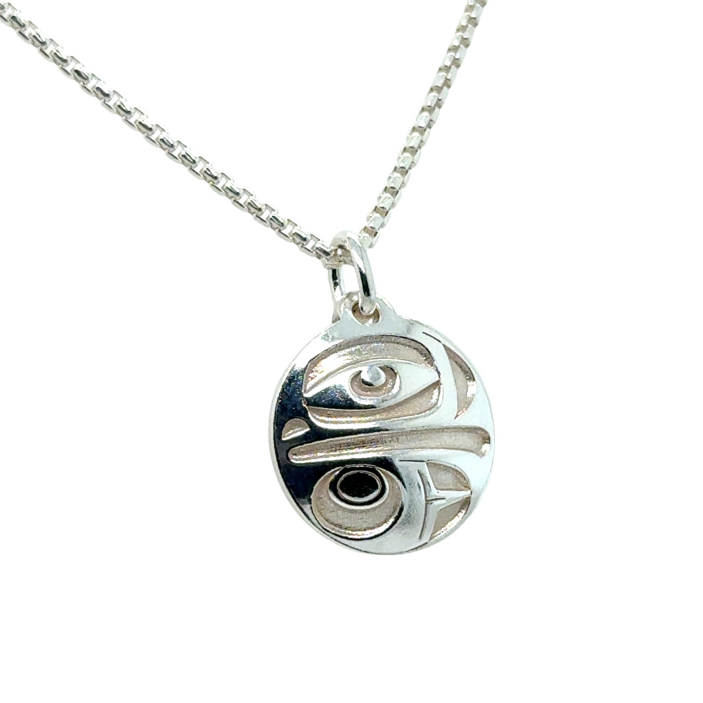 Pendant - Sterling Silver - Round - Eagle - Mini - 15mm