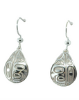 Earrings - Sterling Silver - Drop - Teardrop - Raven - Small - 19mm