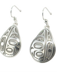 Earrings - Sterling Silver - Drop - Teardrop - Raven - Medium - 28mm
