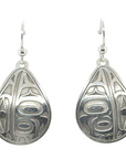 Earrings - Sterling Silver - Drop - Teardrop - Raven - Medium - 28mm