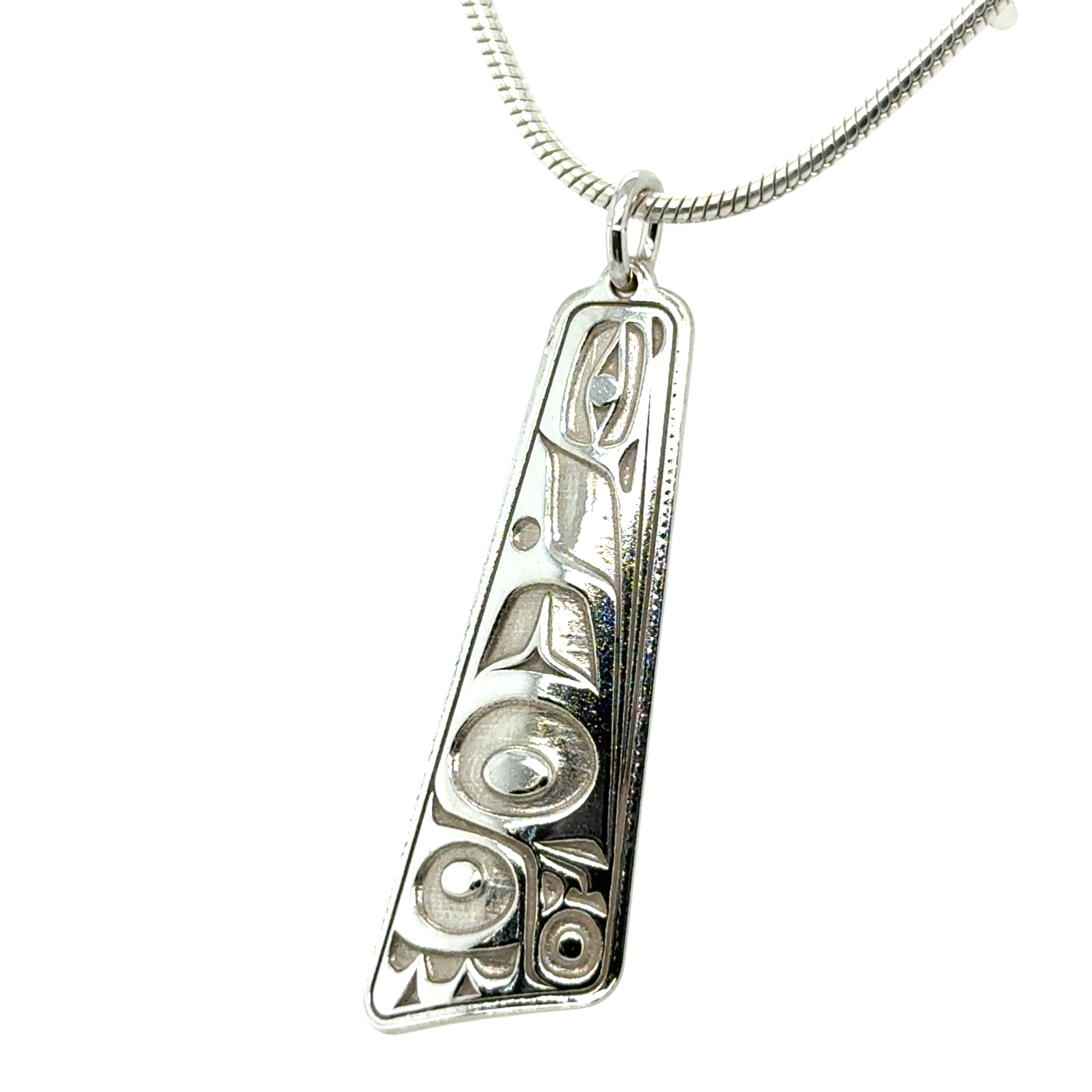 Pendant - Sterling Silver - Triangle - Hummingbird - 38mm