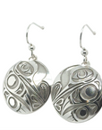 Earrings - Sterling Silver - Drop - Round - Hummingbird - Medium - 25mm