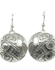 Earrings - Sterling Silver - Drop - Round - Hummingbird - Medium - 25mm