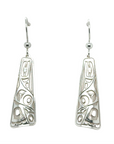 Earrings - Sterling Silver - Drop - Triangle - Long - Raven - 32mm