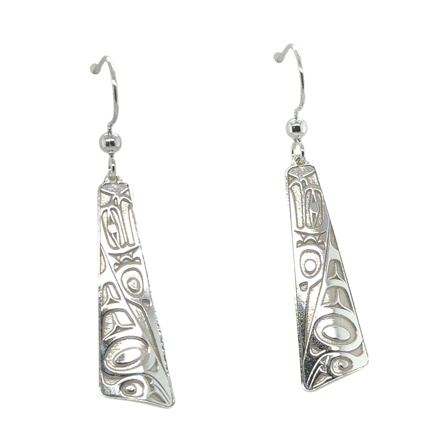 Earrings - Sterling Silver - Drop - Triangle - Long - Eagle - 32mm