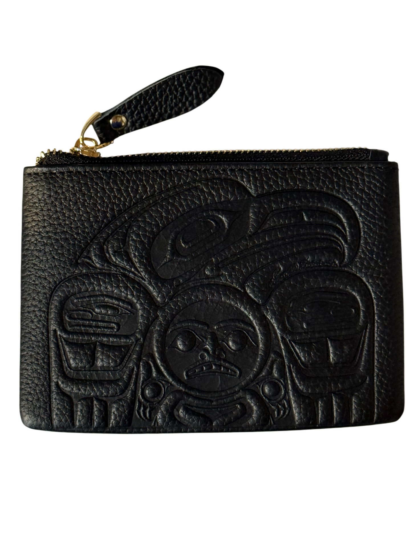 Coin Purse - Leather - Black - Eagle
