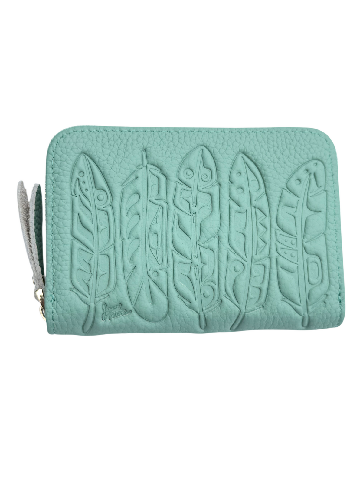 Cardholder - Leather - Mint - Feathers