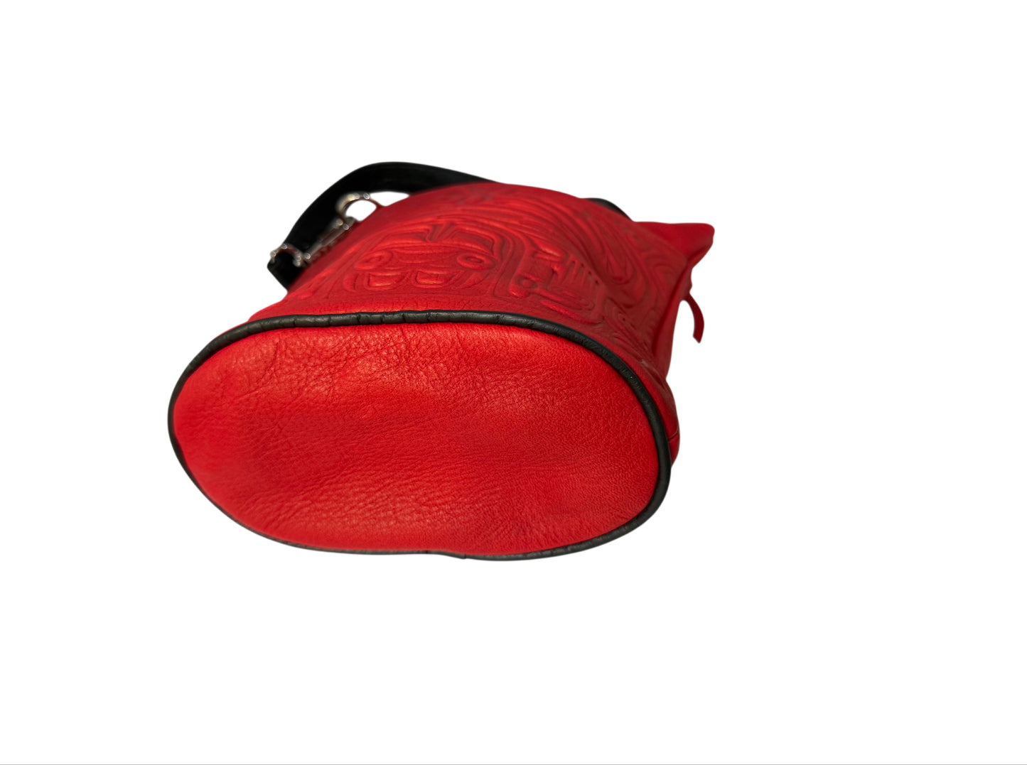 Purse - Compact Crossbody - Deerskin - Bear - Red