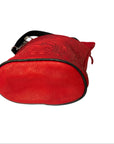 Purse - Compact Crossbody - Deerskin - Bear - Red