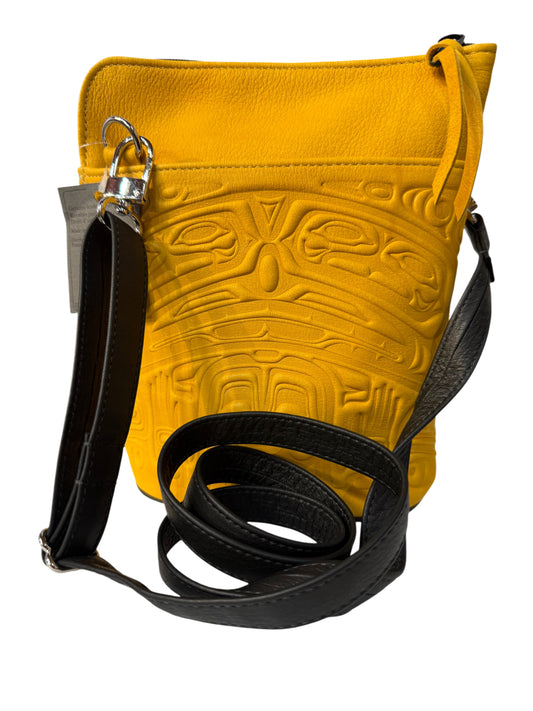 Purse - Compact Crossbody - Deerskin - Bear - Tan (Yellow)