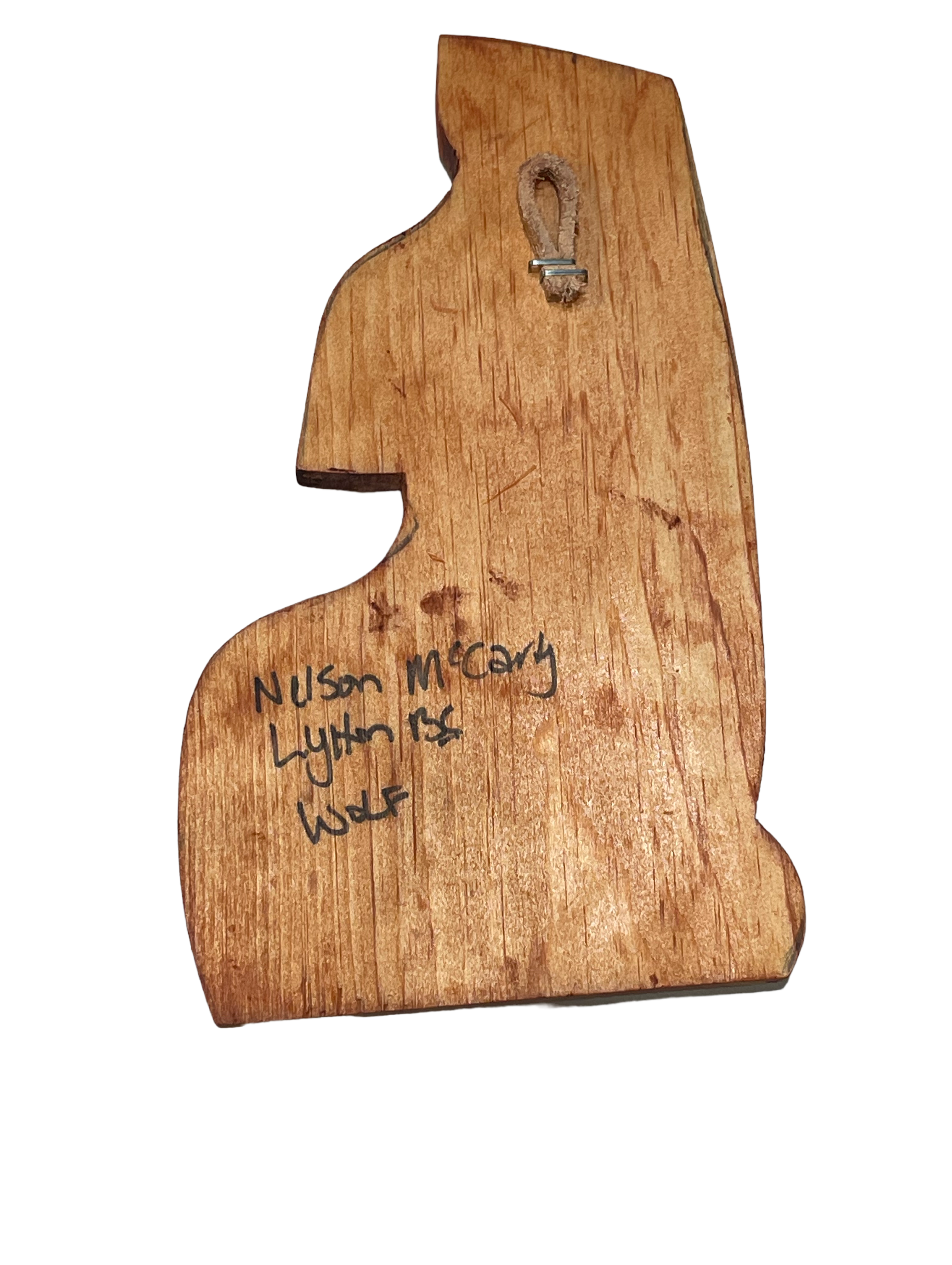 Wooden Plaque - Pine - 9.5&quot; - Wolf - Left Facing - Natural