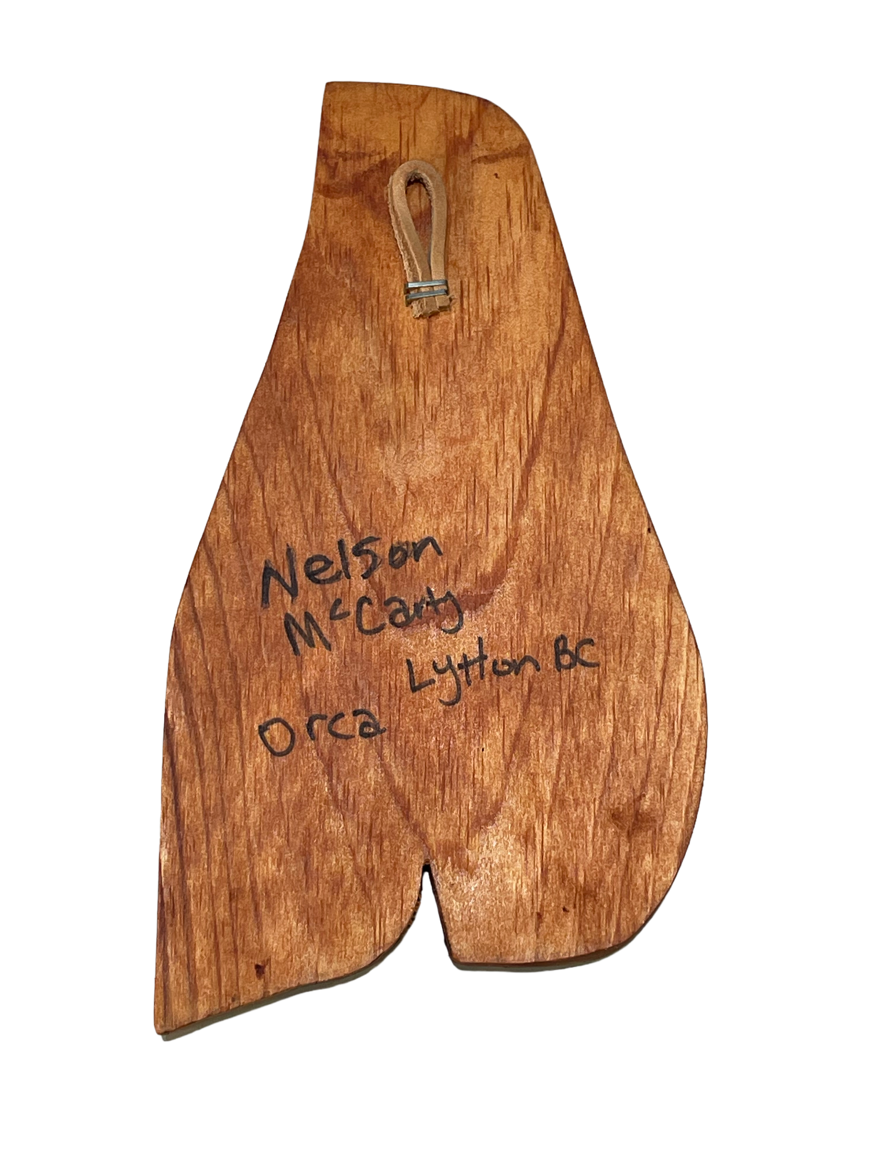 Wooden Plaque - Pine - 8&quot; - Orca - Left Facing - Black
