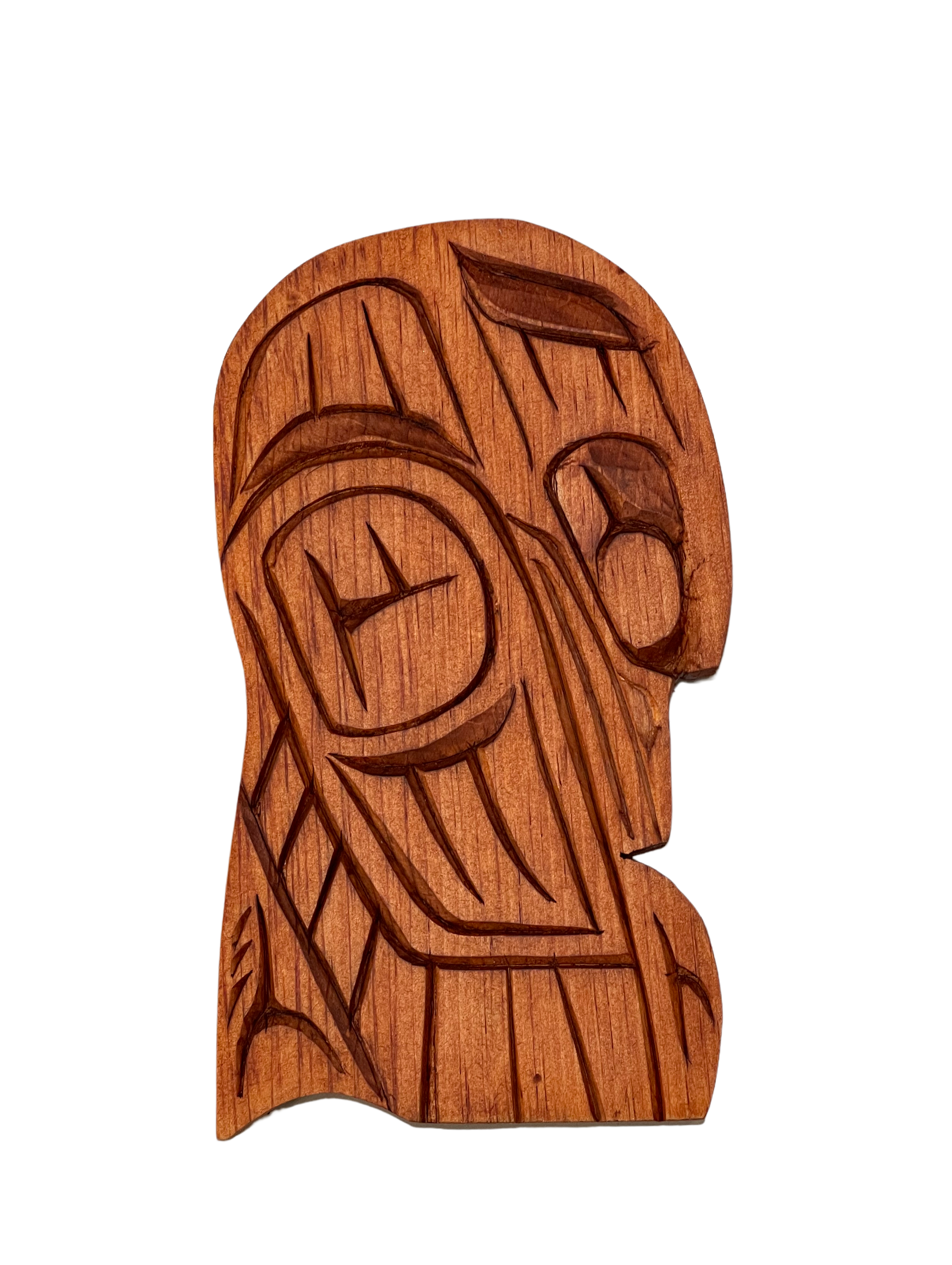 Wooden Plaque - Pine - 8" - Raven - Right Facing - Natural