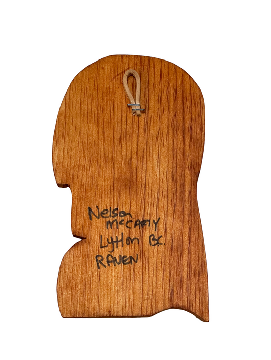 Wooden Plaque - Pine - 8" - Raven - Right Facing - Natural