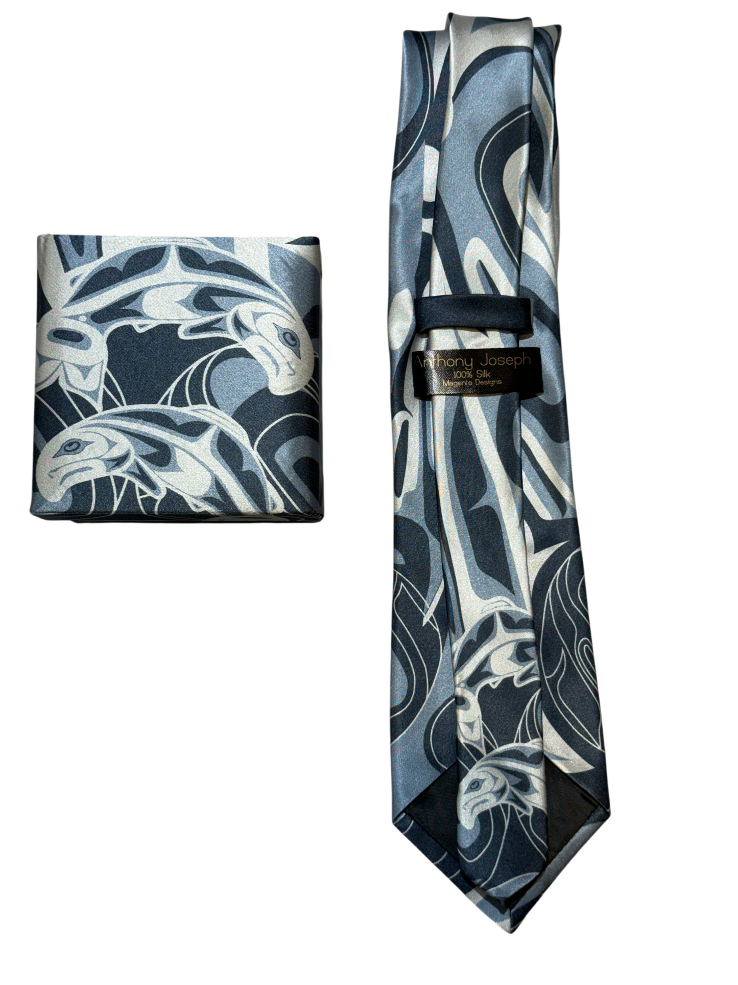 Tie - Silk - Salmon - Grey