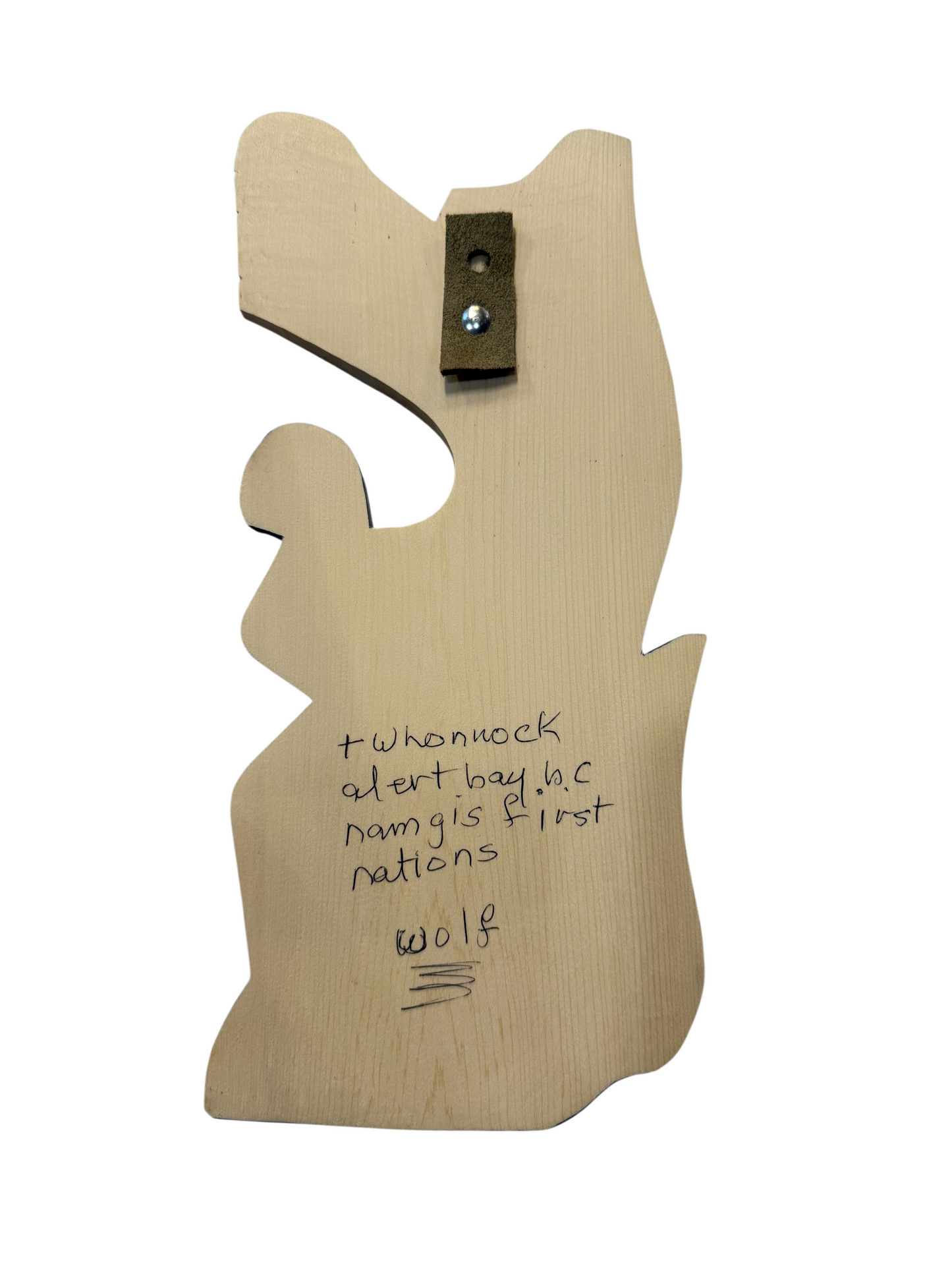 Wooden Plaque - Yellow Cedar - Wolf