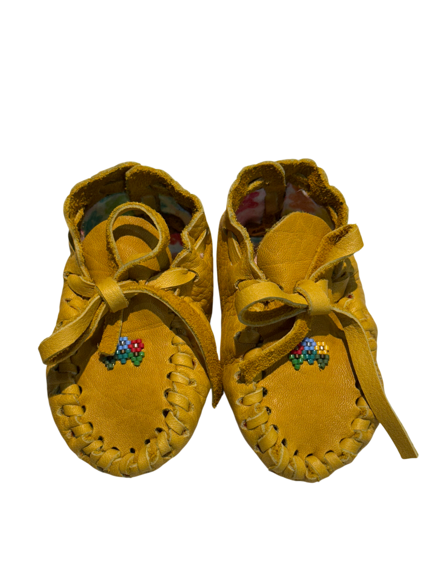 Moccasins - Infant - Bison Leather - 3 Flowers