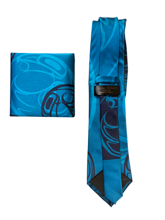 Tie - Silk - Raven - Turquoise
