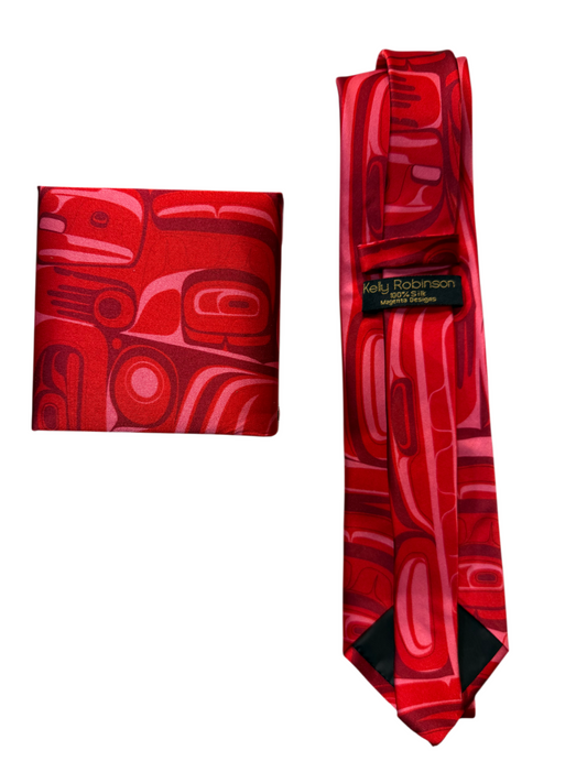 Tie - Silk - Raven Transforming - Red