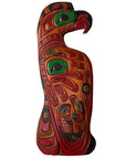Wood Plaque - Pine - Eagle, Hummingbird, Raven, Sun, & Salmon