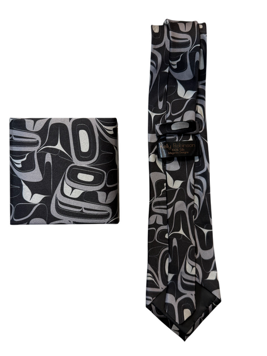 Tie - Silk - Eagle - Grey