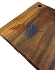 Serving Board - Canadian Walnut - Blue & Copper Ferns