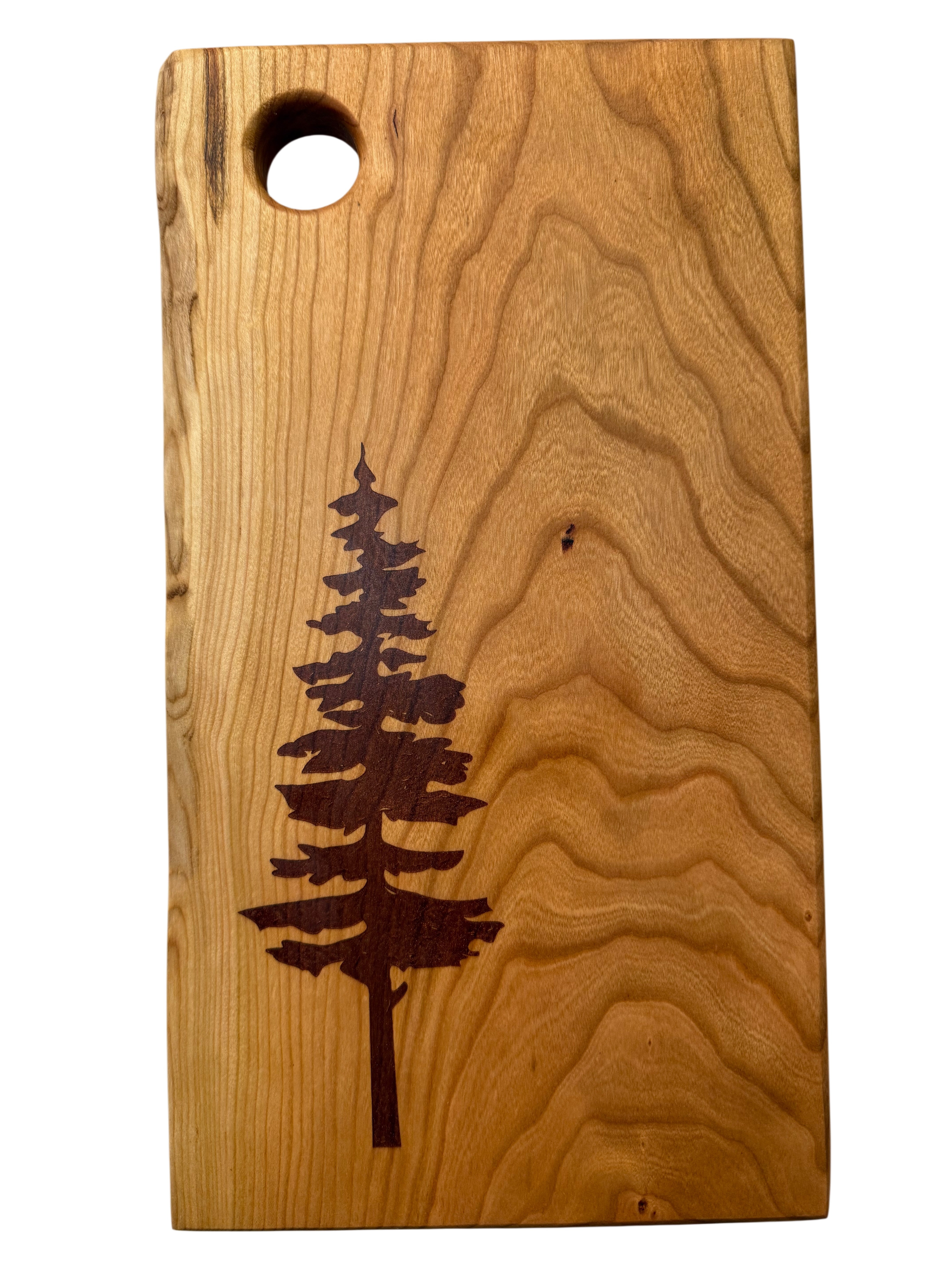 Serving Board - Canadian Cherry Wood - Live Edge - Sitka Tree
