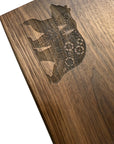 Serving Board - Canadian Walnut Wood - Flower Bear