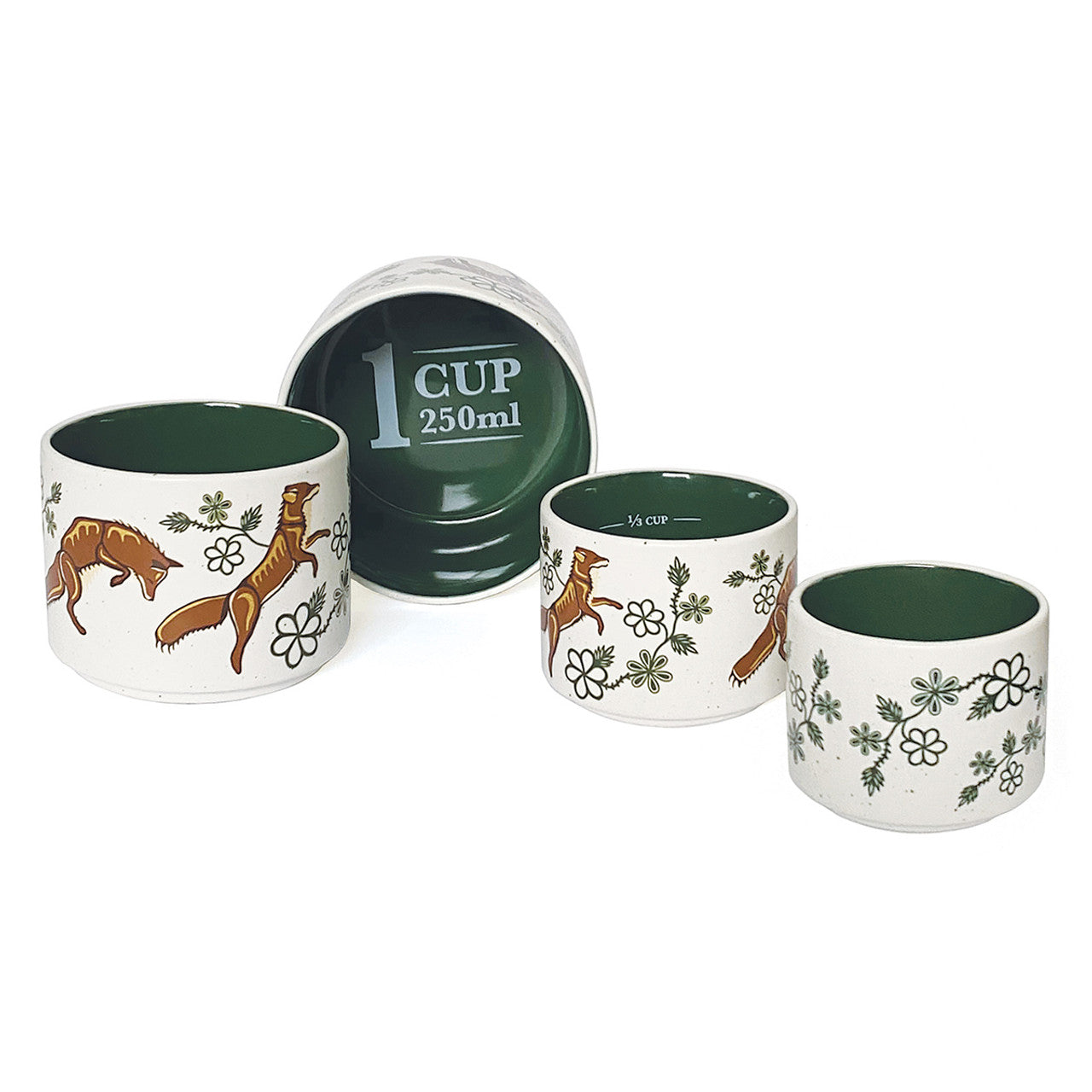 Measuring Cup Set - Ceramic - Foxes (Wagooshna)