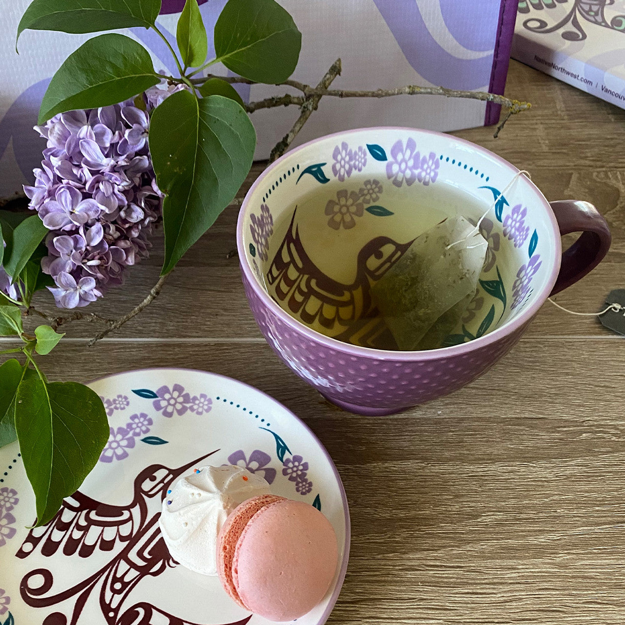 Mug - Porcelain - Textured - Hummingbird Purple