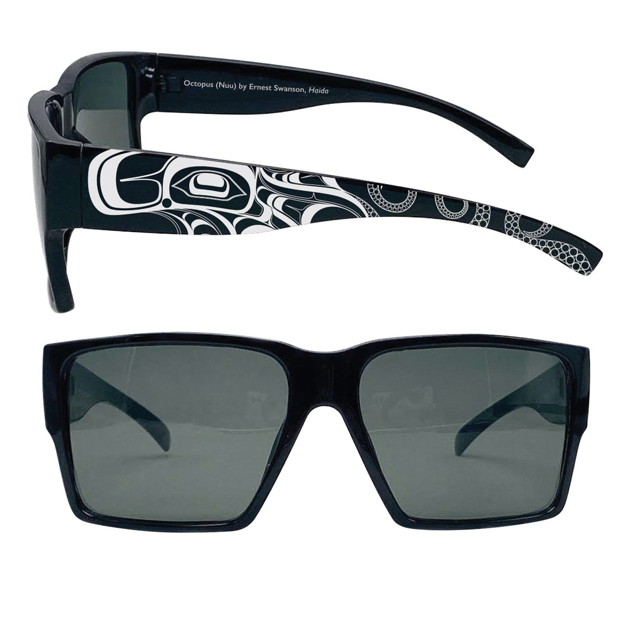 Sunglasses - Square - Black - Octopus