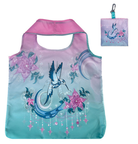 Shopping Bag - Folding - Hummingbird (Pink/Teal)