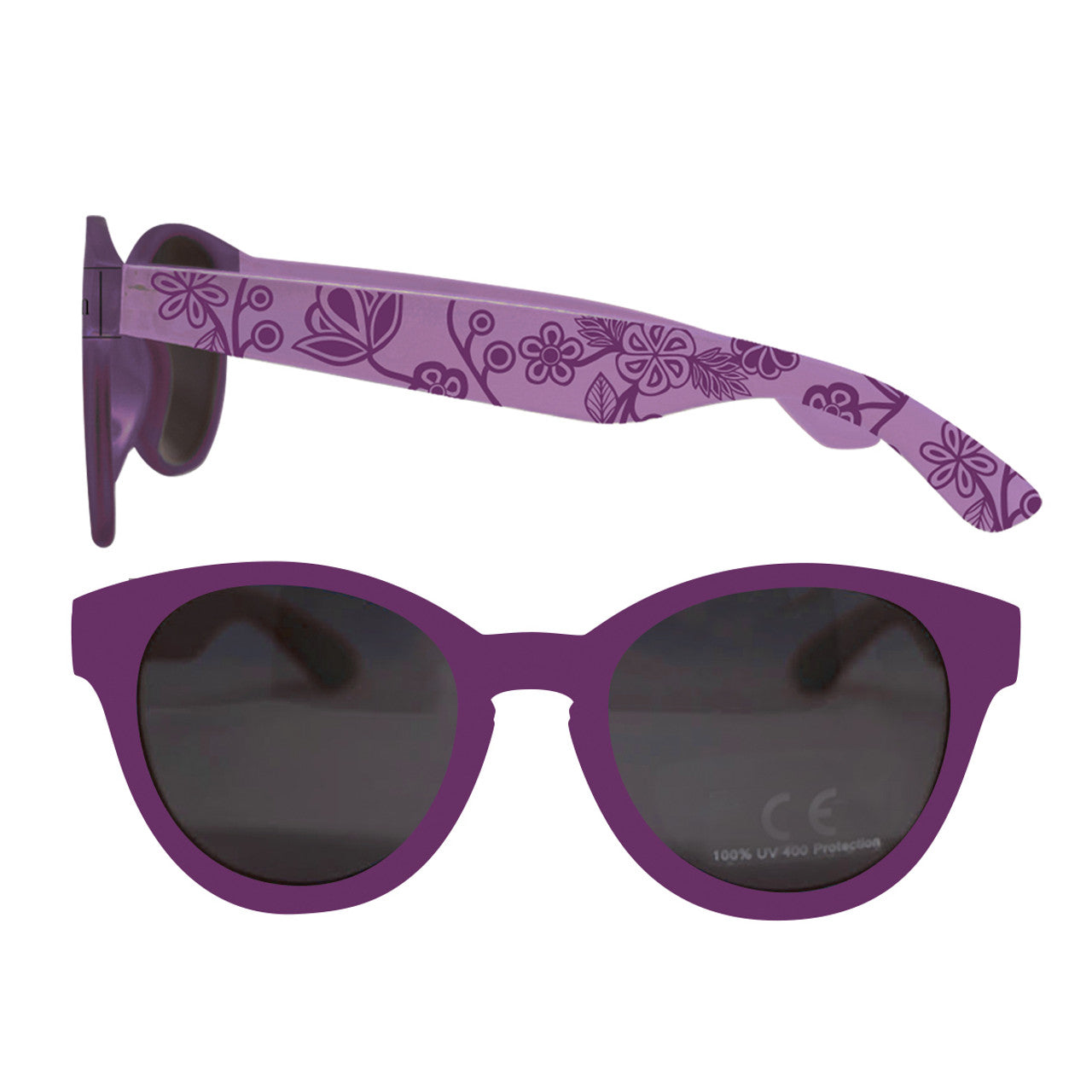 Sunglasses - Round - Purple - Ojibwe Floral