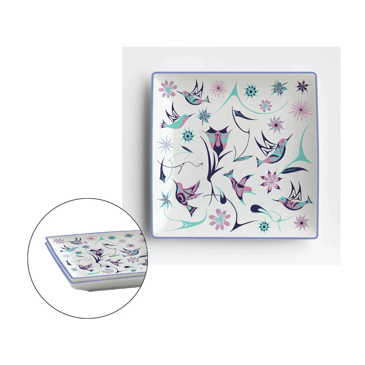 Plate - Set of 2 - Ceramic - Hummingbird