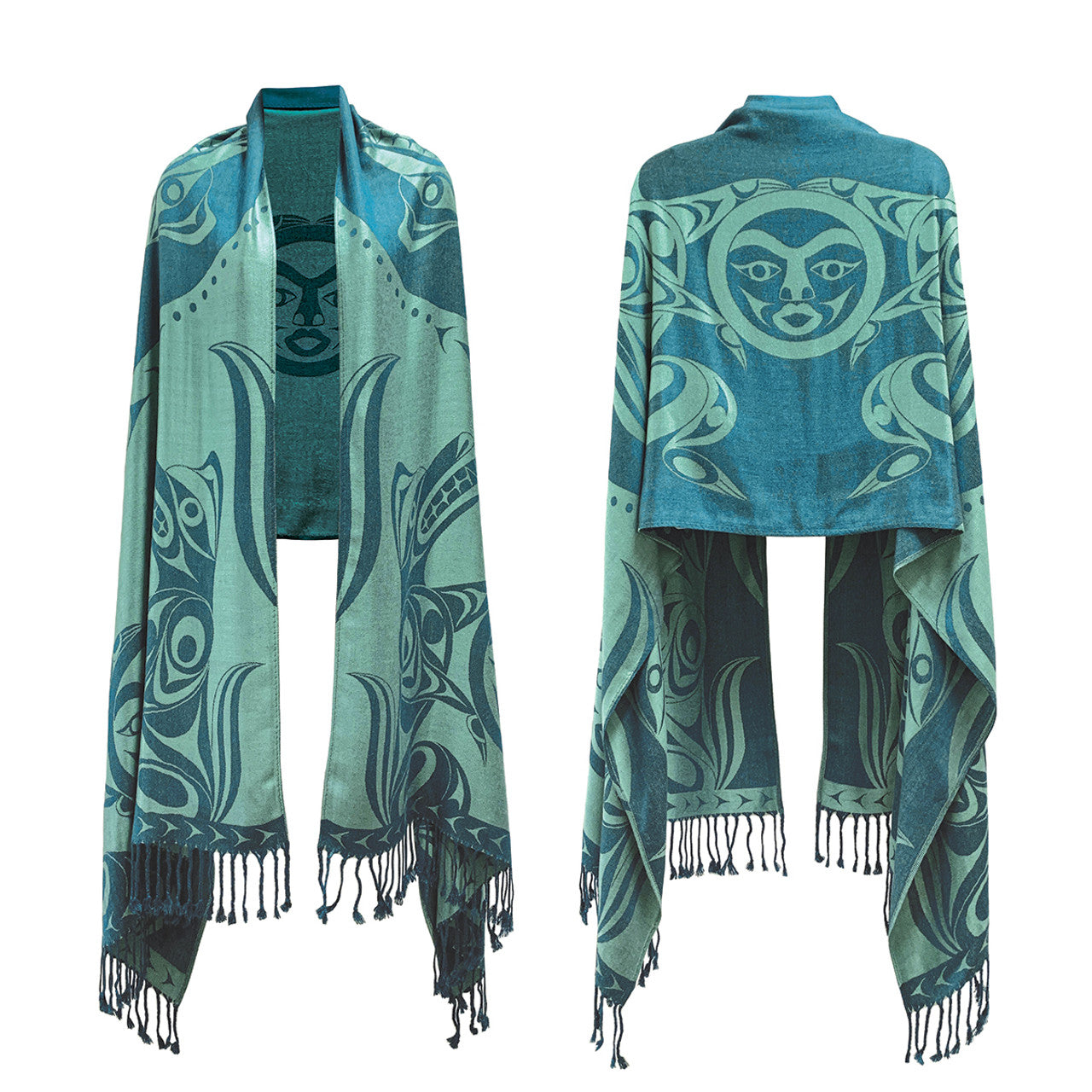 Shawl - Wolves and Full Moon