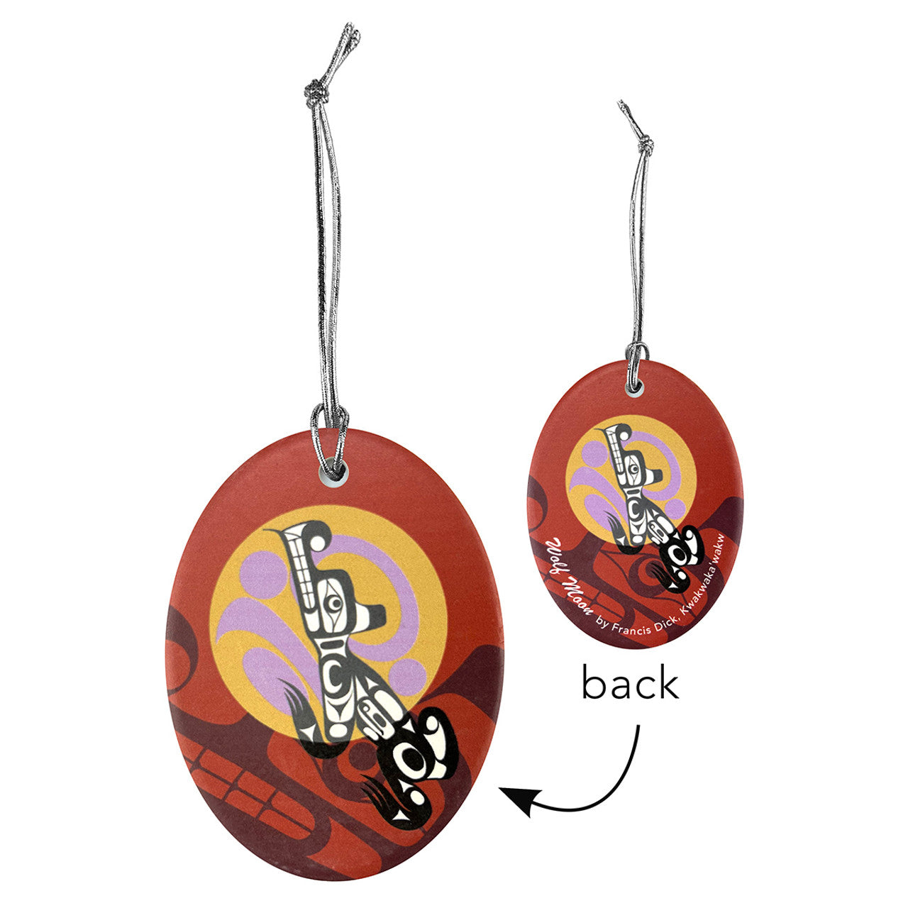 Ornament - Ceramic - Flat - Wolf Moon