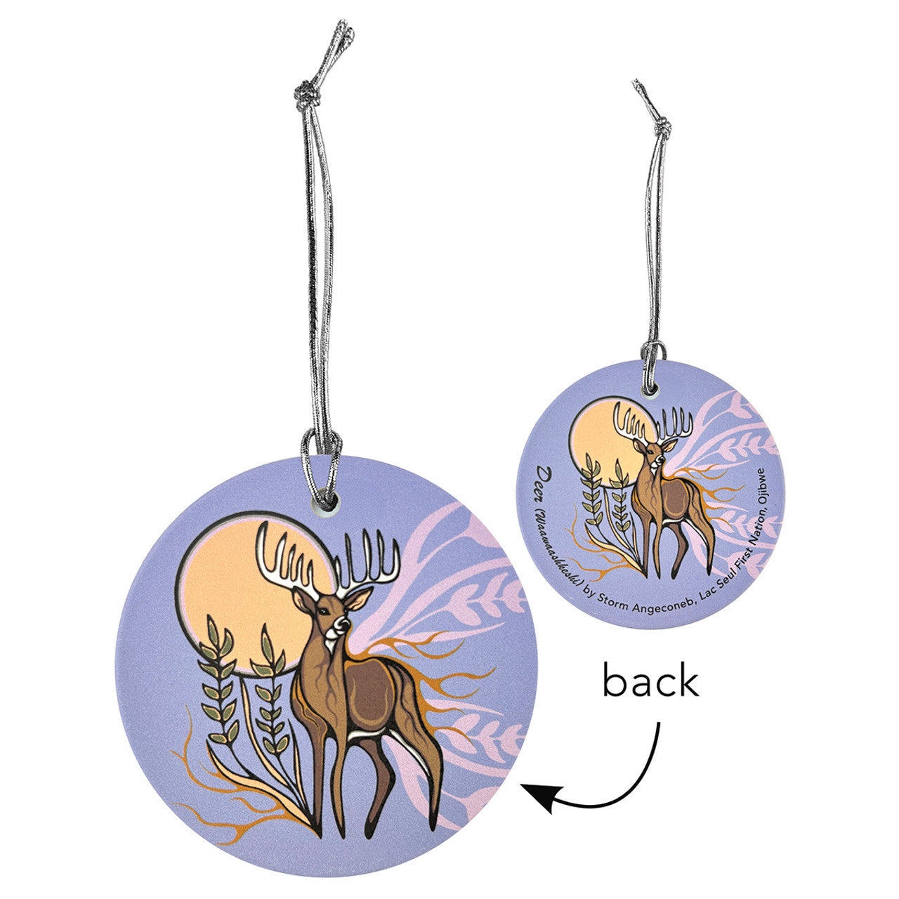 Ornament - Ceramic - Flat - Deer (Waawaashkeshi)