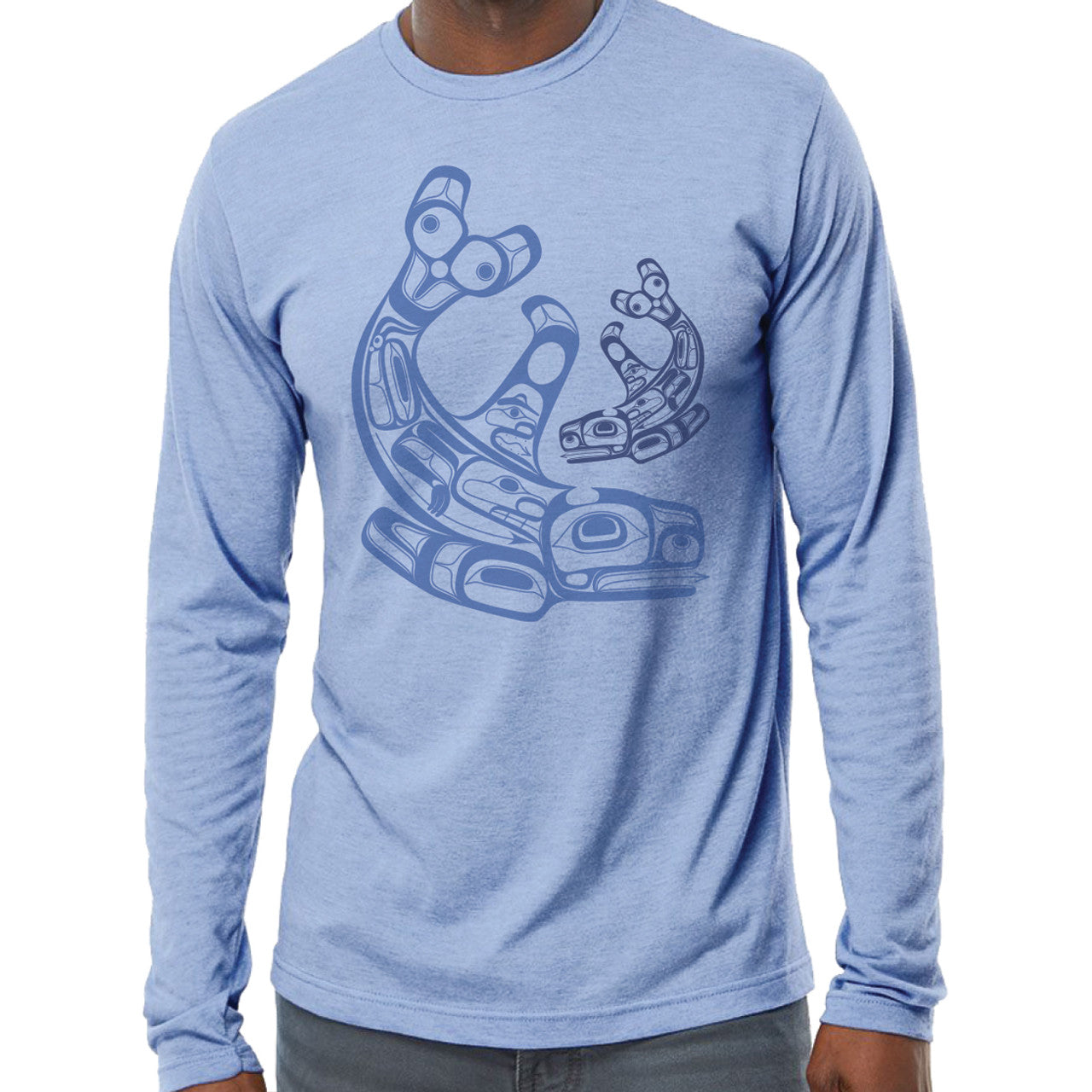 Long Sleeve Shirt - Killer Whale - Light Blue