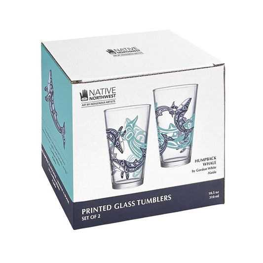 Printed Glass Tumbler Set - Humpback Whale