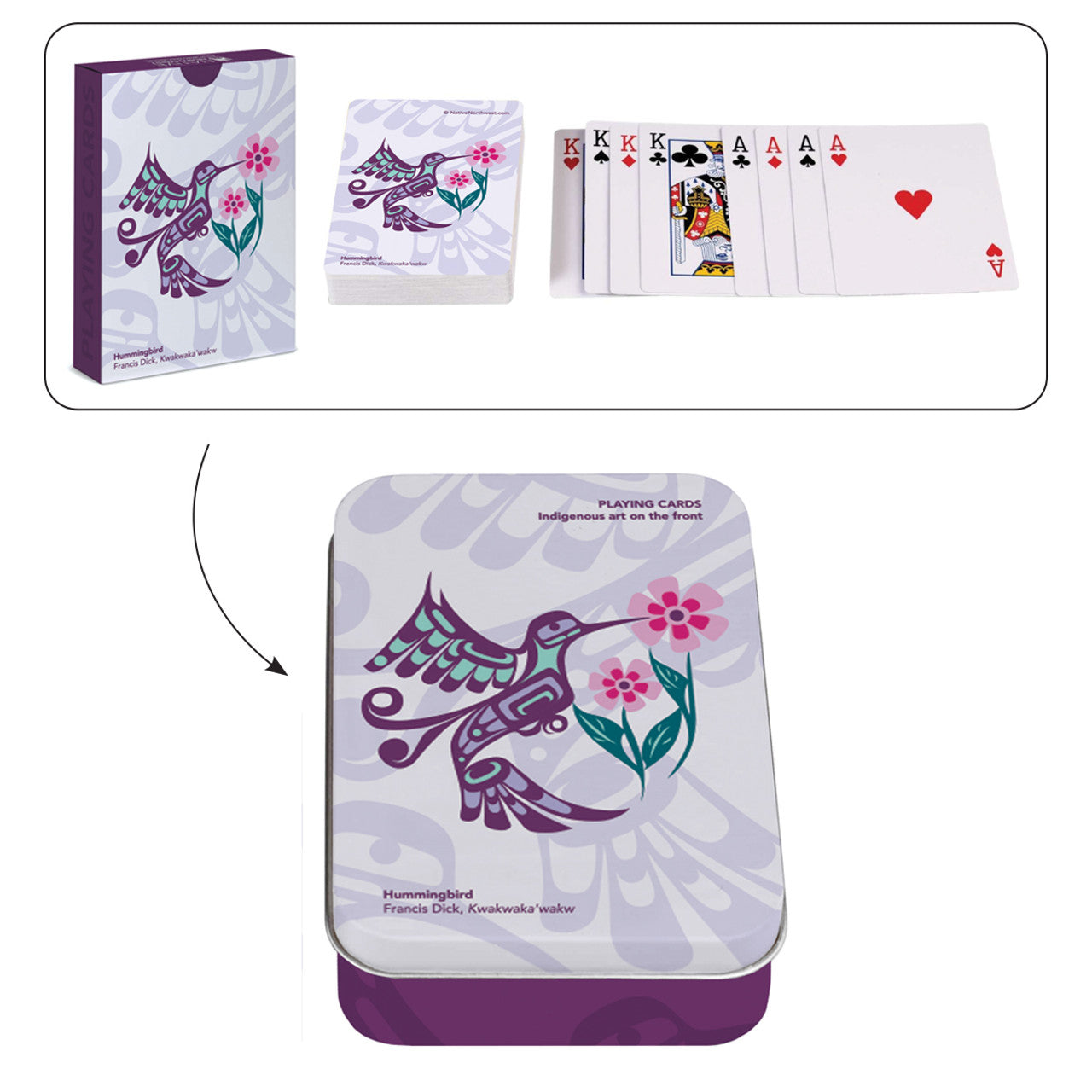 Playing Cards - Metal Tin - Hummingbird