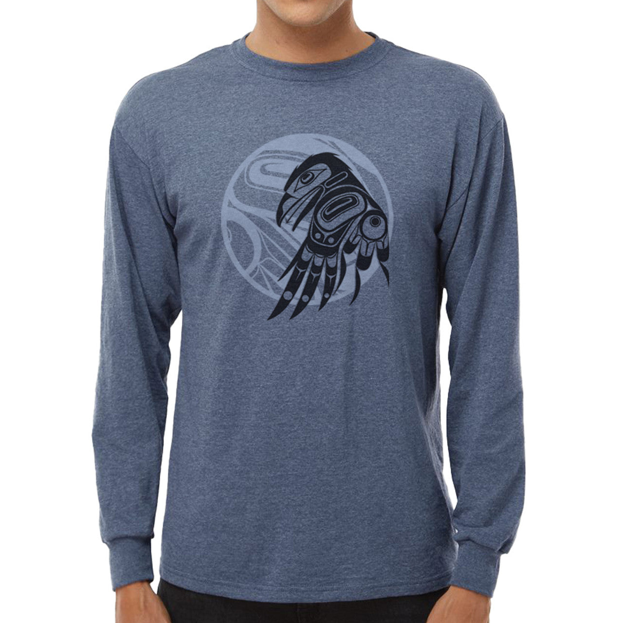Long Sleeve Shirt - Raven Moon - Heather Indigo
