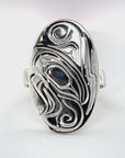 Ring - Sterling Silver - Oval - Thunderbird - size 12