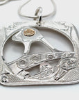 Pendant - Gold & Silver - Square - Orca