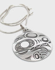 Pendant - Sterling Silver - Round - Wolf