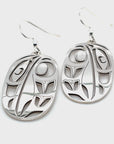 Earrings - Sterling Silver - Drop - Oval - Raven - XLarge - 44mm