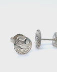 Earrings - Sterling Silver - Stud - Wolf - Micro - 8mm