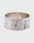 Ring - Sterling Silver - 3/8" - Wolf