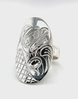 Ring - Sterling Silver - Oval - Beaver - Size 8