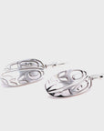 Earrings - Sterling Silver - Drop - Oval - Raven - Medium - 24mm