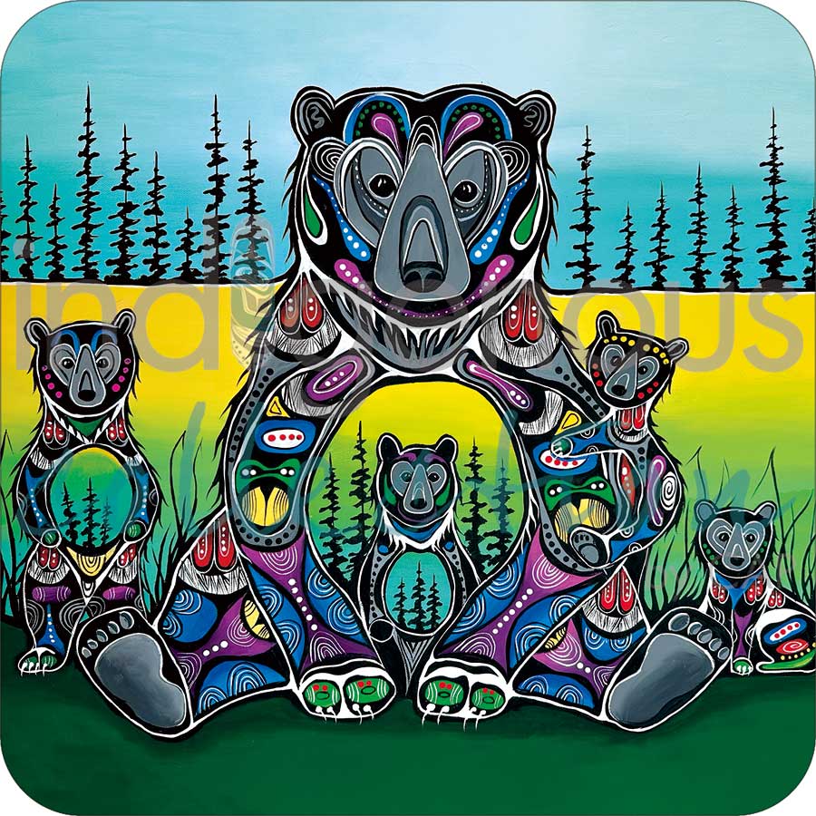 Coasters - Cork - Set of 4 - Bear Medicine